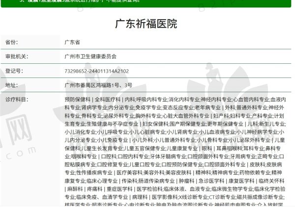 广东祈福医院资质