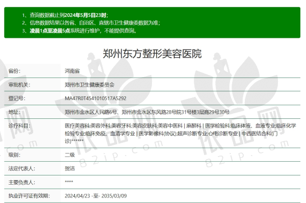 郑州东方整形美容医院资质