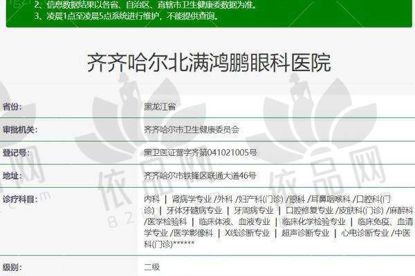 齐齐哈尔北满鸿鹏眼科医院医生团队